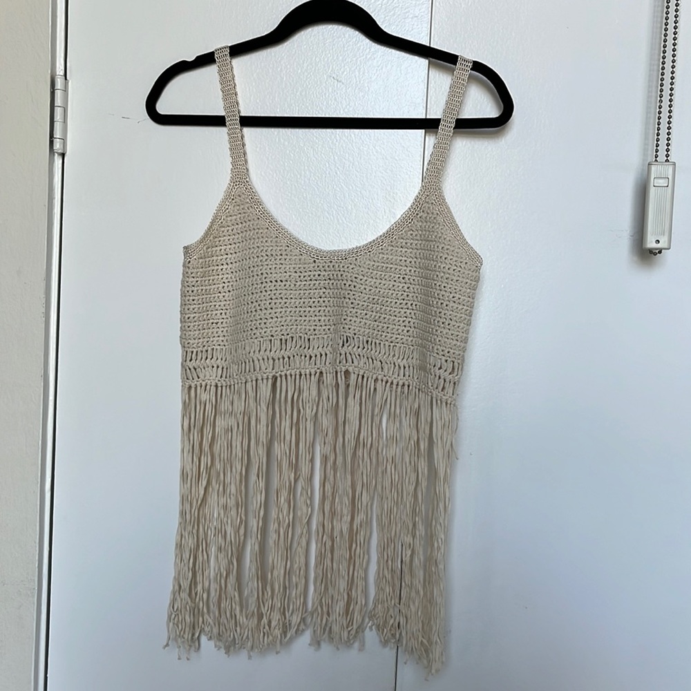 Cream knit top